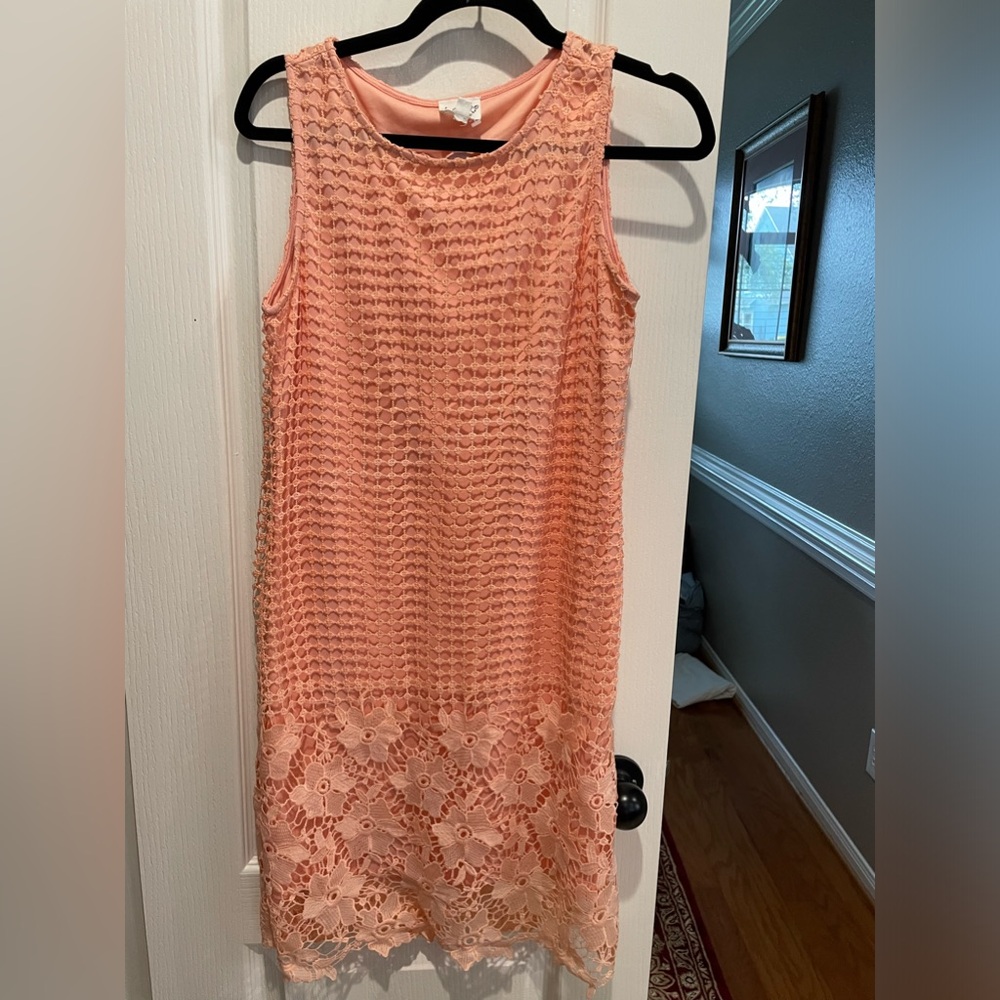 b-Sharp peach knitted dress. Fully lined. Size small